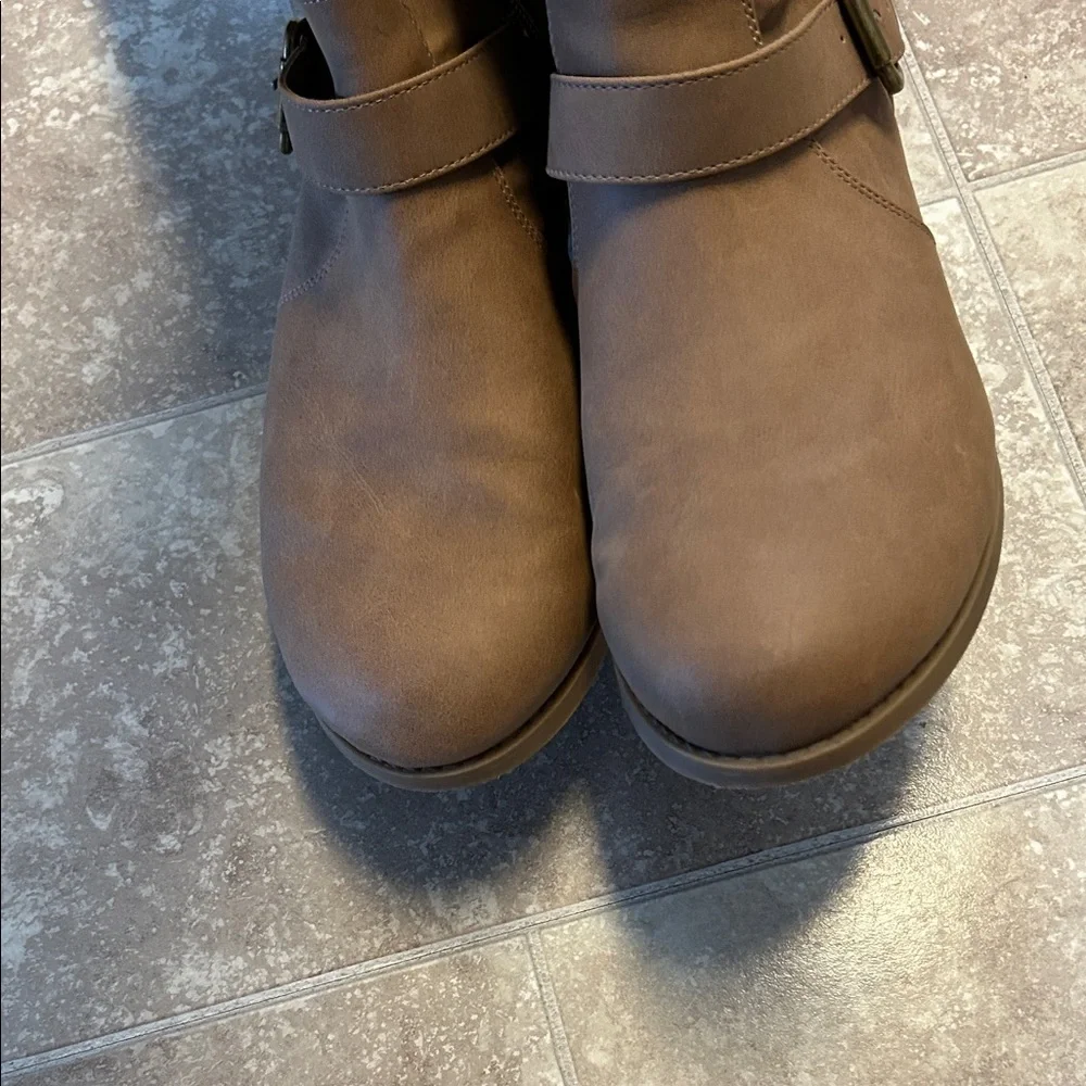 Brown Knee-High Boots with Buckle Detail Torrid Size 10